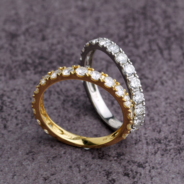 楽天市場】【1.0ct】プラチナ900 K18 エタニティリング 1.0ct 天然 