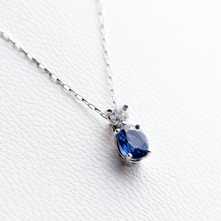 楽天市場】【0.428ct】プラチナ 900 サファイア ダイヤ入 ペンダント 