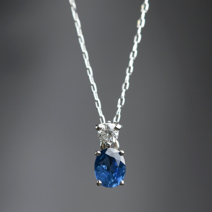 楽天市場】【0.428ct】プラチナ 900 サファイア ダイヤ入 ペンダント 