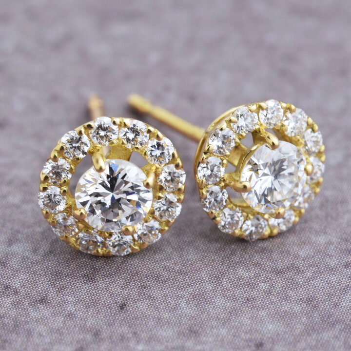 楽天市場】【0.48ct】プラチナ 900 K18 ダイヤ ピアス 0.48ct 天然 