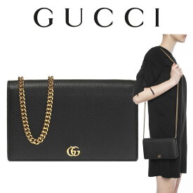 グッチ GUCCI BLACK GGマーモント レザー ミニチェーンバッグ ショルダーバッグ 497985 CAO0G 1000 海外輸入新古品