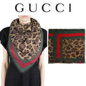 グッチ GUCCI 454926 3G856 9866 「ヒョウ」のアニマル柄 プリント ショール 海外輸入新古品