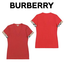 バーバリーBURBERRY レディース 半袖トレッドVネック半袖Tシャツ 3965149 67050 PO-PINK 海外輸入新古品