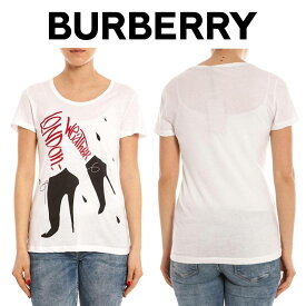 バーバリーBURBERRY レディース ホワイト Tシャツ 3965845 1000P WHITE 海外輸入新古品