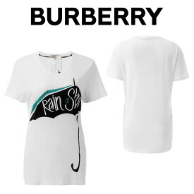 バーバリーBURBERRY レディース ホワイト Tシャツ 3971014 1000P WHITE 海外輸入新古品