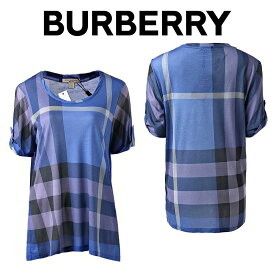 バーバリーBURBERRY レディース ブルー Tシャツ 3933649 4371B HYDR-BLUE 海外輸入新古品