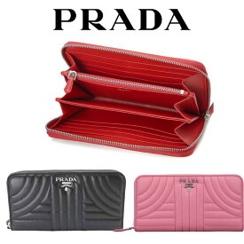 プラダ PRADA 長財布 財布 レディース ラウンドファスナー) ソフトカーフ インプントゥーレ 1ML506 2D91 海外輸入新古品