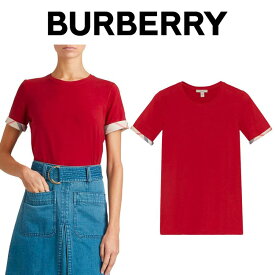 バーバリーBURBERRY レディース レッド Tシャツ 3886951 60980 LACQUER-RED 海外輸入新古品