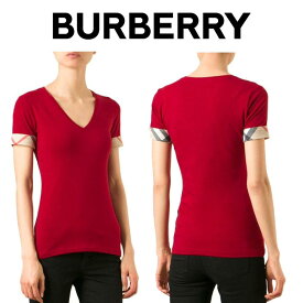 バーバリーBURBERRY レディース レッド Tシャツ 3929552 60980 LACQUER-RED 海外輸入新古品