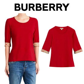 バーバリーBURBERRY レディース レッド Tシャツ 3886953 60980 LACQUER-RED 海外輸入新古品