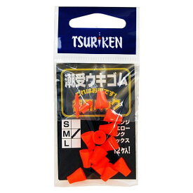 【3点購入で最大P28倍！】釣研 潮受ウキゴム 徳用パック M オレンジ【メール便】
