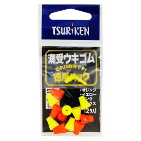 【3点購入で最大P28倍！】釣研 潮受ウキゴム 徳用パック M ミックス【メール便】