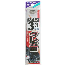 ささめ針 糸付 グレ GA106 針3号-ハリス3号 白【メール便】