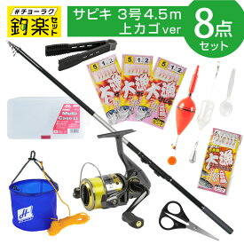 【最強配送商品購入でP10倍！最大1万P！】釣竿セット 釣楽セット サビキ釣り入門セット 3号4.5m 上カゴ オールインワンセット #チョーラクセット