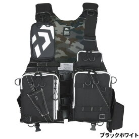 【3点購入で最大P28倍！】ダイワ ライフジャケット DF-6224 フロートゲームベスト フリー ブラックホワイト