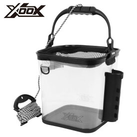 【3点購入で最大P28倍！】XOOX ロッドホルダー付 EVAクリア活かし水汲みバケツ 24cm