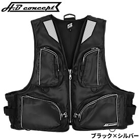 ライフジャケット H.B コンセプト フローティングベスト フリー ブラック×シルバー