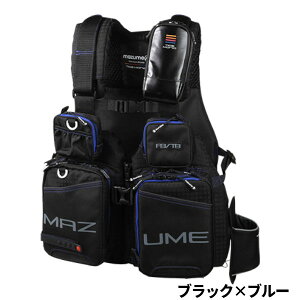 【衝撃!4点購入で最大1万ポイント!】オレンジブルー ライフジャケット mazume タイドマニアライフジャケット フリー ブラック×ブルー MZLJ-705