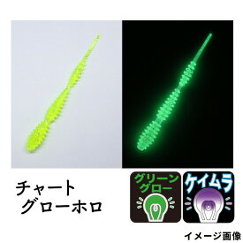【現品限り】 クリアブルー ワーム リングボンボン 2.8インチ チャートグローホロ【ゆうパケット】