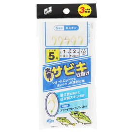 H.B コンセプト 大漁サビキ仕掛け 3枚組 針5号-ハリス1号 白スキン【ゆうパケット】