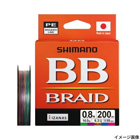 【5日限定！3点購入で最大5000p！】シマノ BBブレイド 200m 0.8号 10m×5カラー LD-M64Y【ゆうパケット】