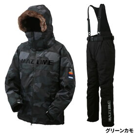 【アウトレット】 オレンジブルー 防寒ウェア マズメ コンタクトオールウェザースーツカスタム LL グリーンカモ MZFW-868