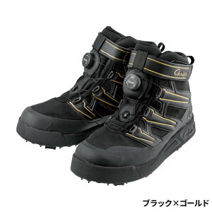 【衝撃!4点購入で最大1万ポイント!】がまかつ フットウェア Gスペック スパイクシューズ M ブラック×ゴールド GM4549