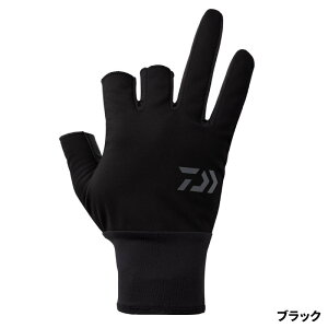 ダイワ 防寒ウェア DG-8025W 防風ベルトレスグローブ 3本カット L ブラック 3本切【ゆうパケット】