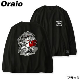 ウェア Oraio(オライオ) グラフィックビック ロンT RBネコ S ブラック