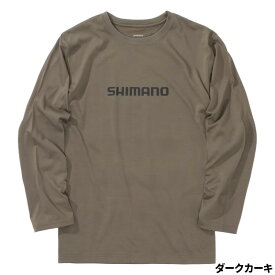 シマノ ウェア ドライロゴTシャツ ロングスリーブ L ダークカーキ SH-022W