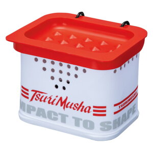 TsuriMusha 水切りエサBOX レッド/ホワイト