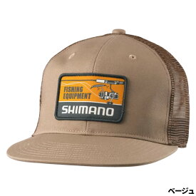 【お買い物マラソン！3点購入でP最大28倍！】シマノ キャップ グラフィック フラットメッシュキャップ L ベージュ CA-067Y