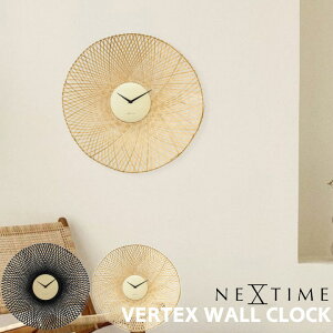 NEXTIME 掛け時計 ネクスタイム 壁掛け時計 60cm ウォールクロック VORTEX ボルテックス 連続秒針 静音 時計 静か 音がしない スイープムーブメント おしゃれ リビング 書斎 寝室 北欧 アジアン 竹