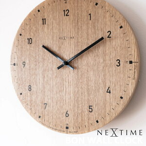 NEXTIME 掛け時計 ネクスタイム 壁掛け時計 ウォールクロック BON CLOCK ボン クロック 時計 木製 連続秒針 静音 おしゃれ 静か 音がしない スイープムーブメント リビング 書斎 寝室 人気 北欧 モ