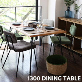 ダイニングテーブル 130cm 食卓 4人 長方形 木製 テーブル カフェ レトロ 北欧 食卓 おしゃれ ビンテージ 西海岸 アメリカン ウォールナット オーク