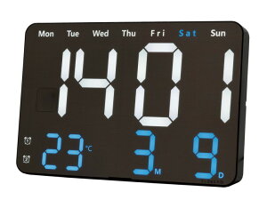 置き時計 デジタル LEDクロック 温度 時計 ビエント VIENTO 目覚まし時計 日付 大きい デスククロック テーブルクロック おしゃれ かっこいい 時計 カレンダー 月日表示 温度計 リビング ダイニ