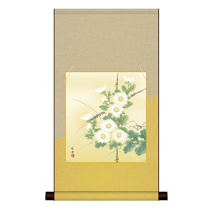 色紙 日本画 インテリア 送料無料 色紙掛・色紙セット 菊花 (きくか) 高精彩複製画 現代作家 花鳥画
