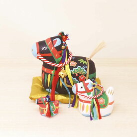 午(馬)の歳 干支飾り はりこーシカ 雅午 敷物付 手作り和紙細工 置物 飾り 2026年 令和8年 縁起 開運 迎春