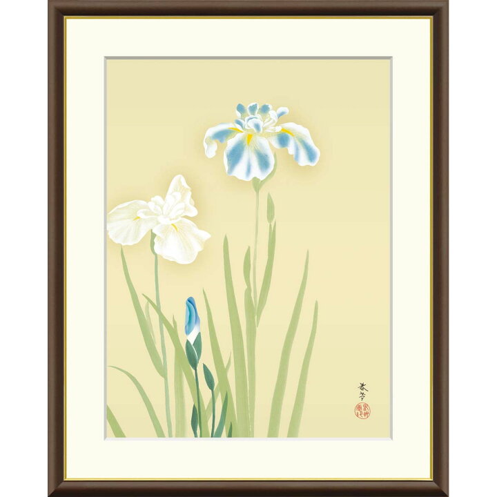 楽天市場】絵画 日本の名画 花あやめ 菱田春草 額入り インテリア 
