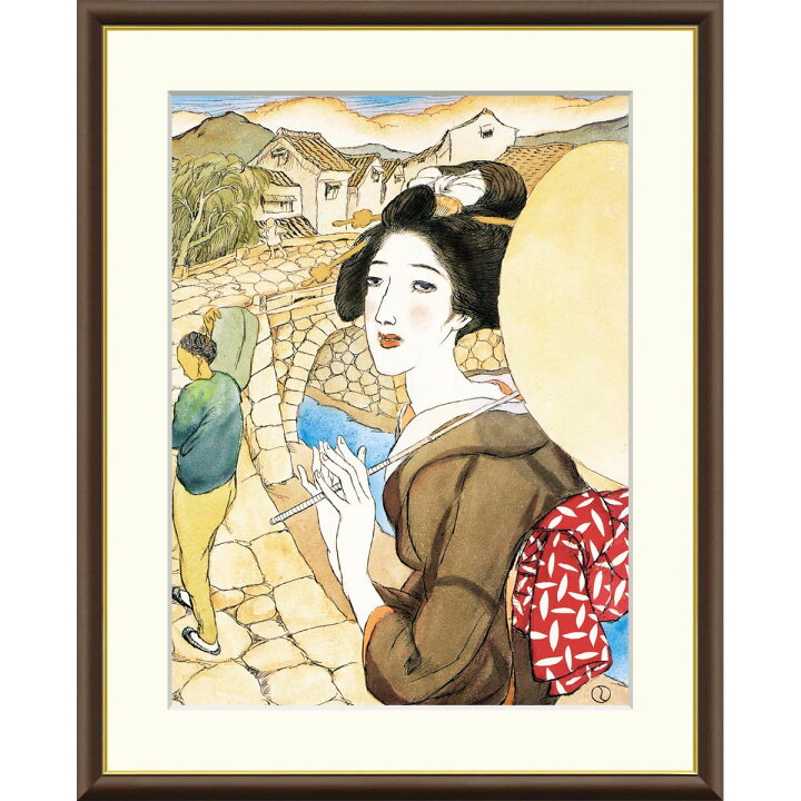 楽天市場】絵画 日本の名画 眼鏡橋 竹久夢二 額入り インテリア アート 