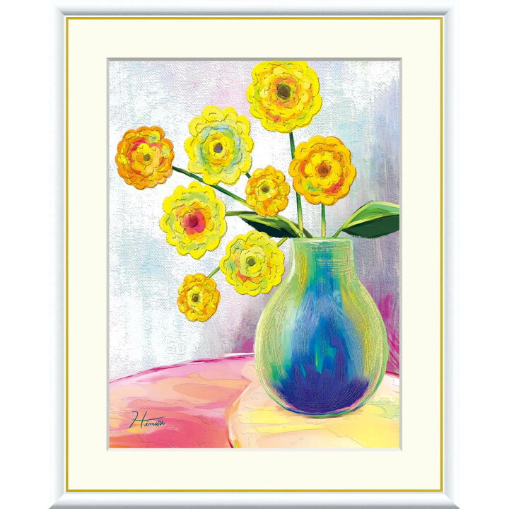 楽天市場】絵画 現代アート ダリアの花瓶 中野ひまり 額入り 