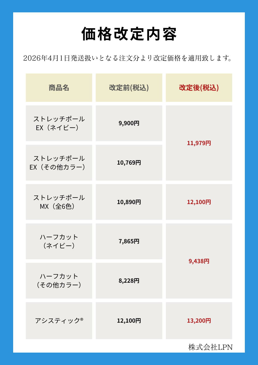 楽天市場 | ストレッチポールLPN楽天市場店 - 商品価格改定のお知らせ