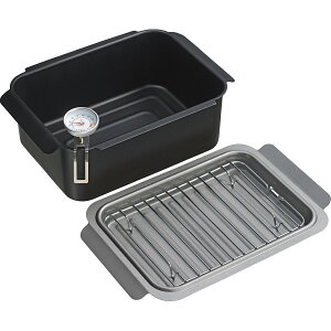 ポコフリット 角型揚げ鍋ワイド(温度計・アミ付) 贈答品 ギフト 贈り物