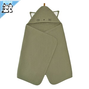 【 IKEA - イケア -】GULDVAVARE -グルドヴァヴェレ- ベビータオル フード付き グリーン 60x125 cm (305.302.96)