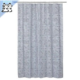 【IKEA -イケア-】ANGSKLOCKA -エングスクロッカ- シャワーカーテン ホワイト/ブルー 180x200 cm (404.967.58)