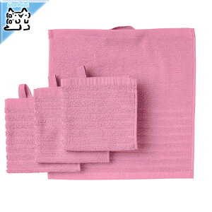 【 IKEA - イケア -】VAGSJON - ヴォーグショーン - タオルハンカチ ピンク 30x30 cm 4 ピース (506.093.78)