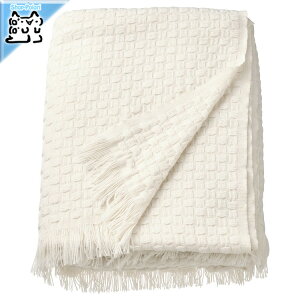 【 IKEA - イケア -】HORNMAL -ホルンマル- ひざ掛け オフホワイト 130x170 cm (005.290.96)