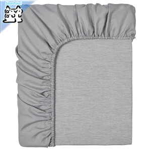 【IKEA Original】BRUDBORSTE - ブルードボルステ - ボックスシーツ グレー 120x200 cm (404.919.87)