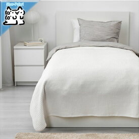 【IKEA -イケア-】VARELD -ヴォーレルド- ベッドカバー ホワイト　シングル〜セミダブルサイズ用　150x250 cm (803.840.18)