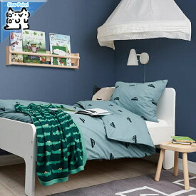 【IKEA -イケア-】BARNDROM -バーンドローム- 掛け布団カバー＆枕カバー 車模様/ブルー 150x200/50x60 cm (905.043.79)